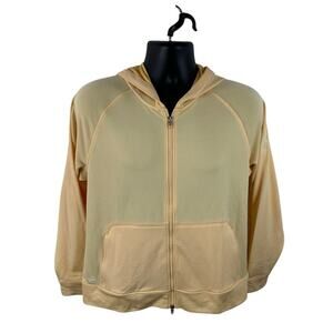 Peter Millar Womens Beaumont Full-Zip Golf Hoodie Orange Sherbert Size Large NEW
